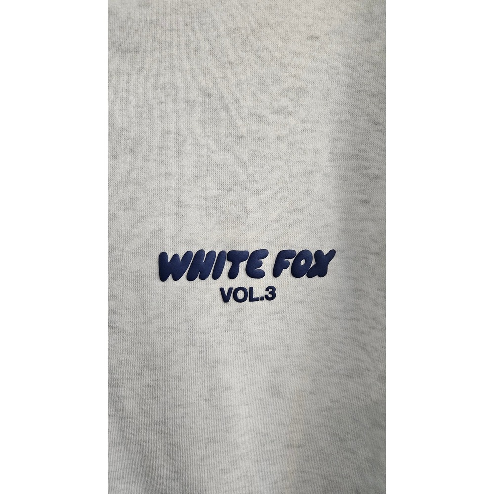 Girlhoodcore White Fox Bout Vol.3 Oatmeal Marle Oversized Puff Print Hoodie M/L - Picture 2 of 8
